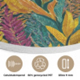Tropische - Botanisch - Patroon - Kleurrijk - Exotisch Akoestische PET Vilt - Rond klein 838 -closeup_NL