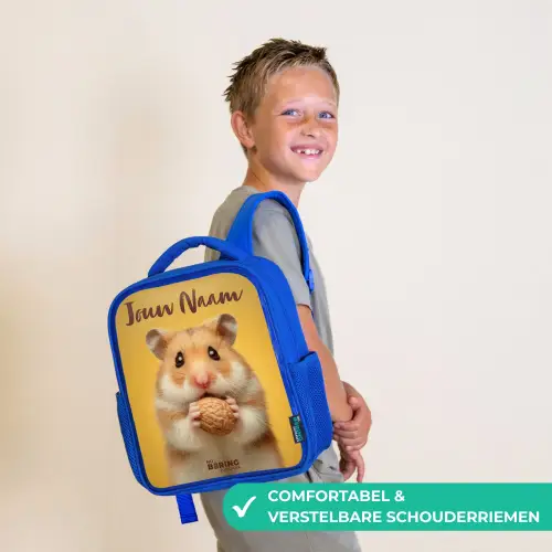 Hamster - Walnoot - Dier Kinderrugzak - Blauw middel -sfeer3_NL