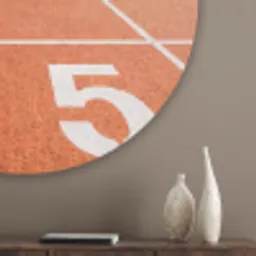 Sintelbaan - Stadion - Sport -Oranje Akoestische PET Vilt - Rond klein -sfeer5_closeup