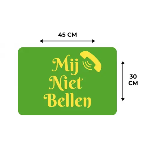 Mij niet bellen - Telefoon - Groen Placemat vinyl groot -specs
