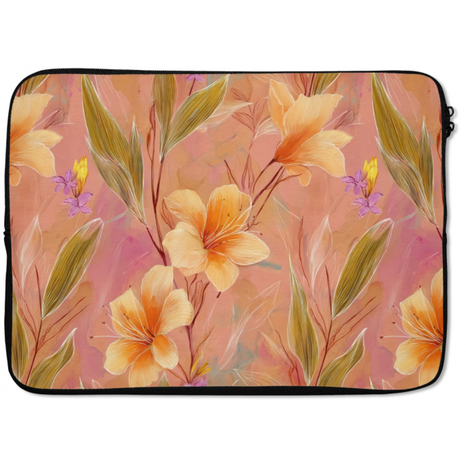 Botanisch - Bloemen - Kleurrijk laptophoes neopreen klein 279 -zkaufland3dotto