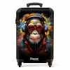 Chimpansee met Koptelefoon en Graffiti-Spray Koffer - NBS - Handbagage middel -productfoto_recht