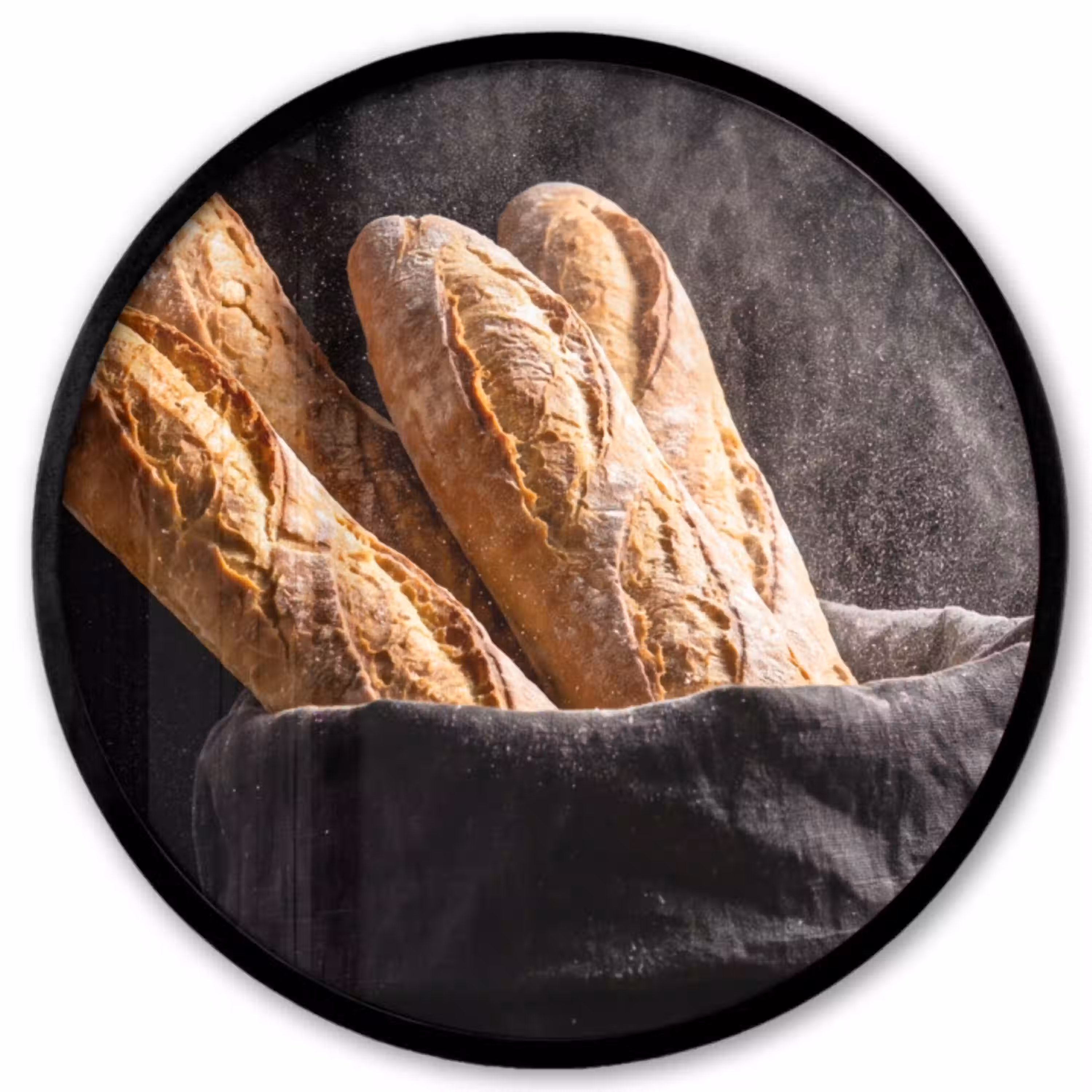 Brood - Zak - Eten Fotolijst rond zonder passe partout klein -3d