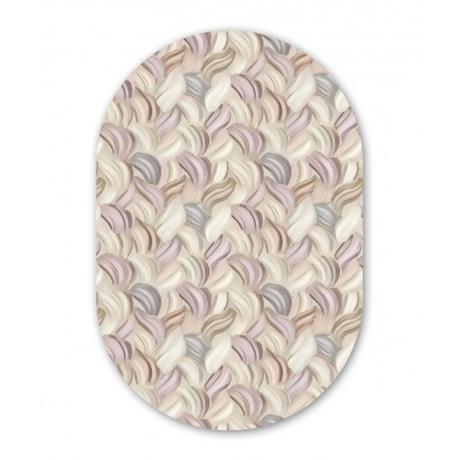 Abstract - Golvend - Pastel Wandcirkel Ovaal Forex klein 630 -3d