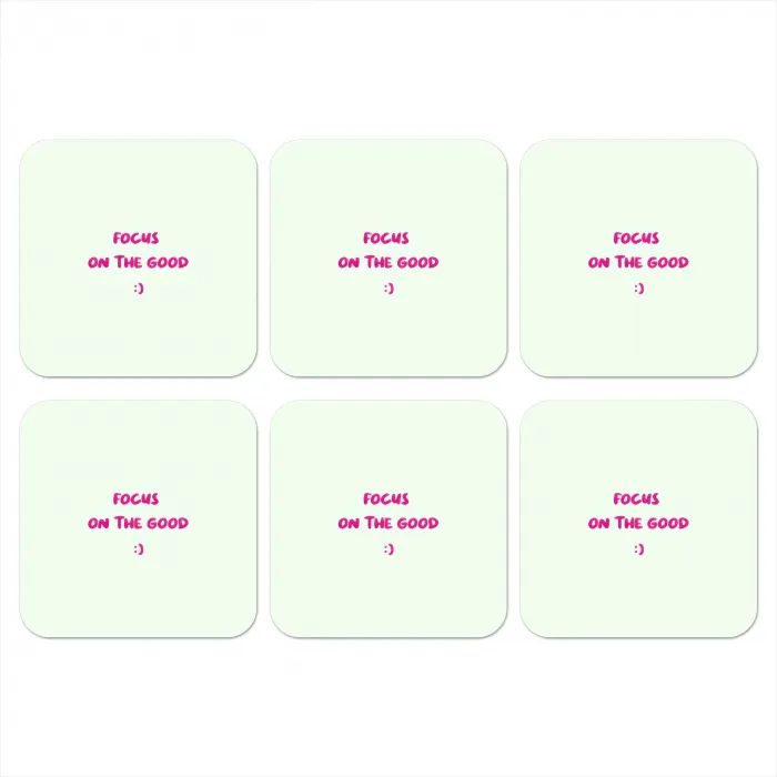 Focus - Beige - Roze - Smiley onderzetter kurk middel -3d