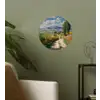 Mensen - Wandelen - Zandpad - Velden Wandcirkel behangsticker klein -sfeer2