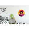 Aap - Kimono - Bloemen - Hoofdtooi Wandcirkel aluminium klein -kinderkamer
