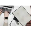 Grijs - Marmer - Aders laptophoes neopreen klein 279 -bureau