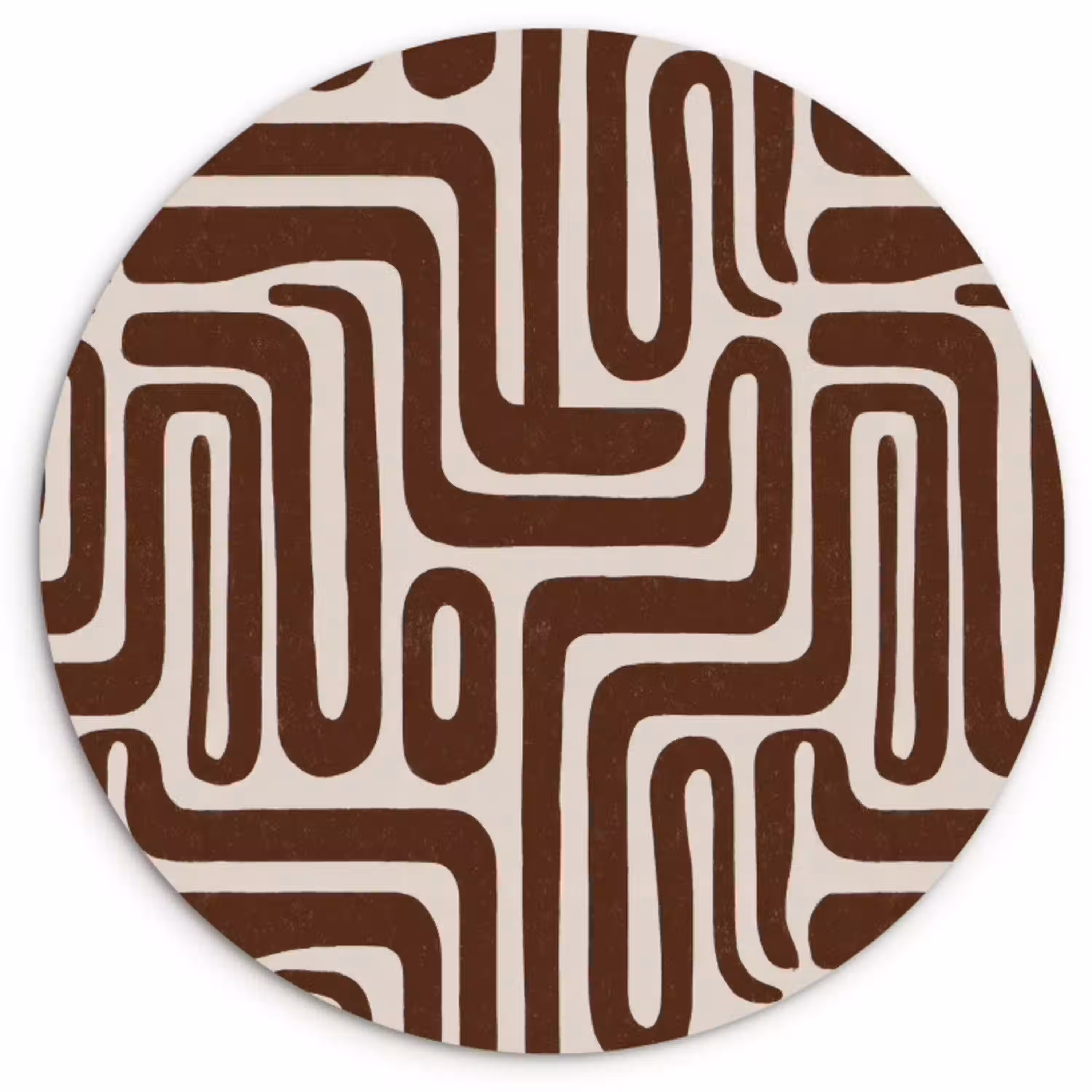 Abstract - Patroon - Bruin Wandcirkel kunststof plaat 5mm dik klein 188 -3d