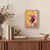 Vogel - Vrouw - Abstract - Bloem Light Box met kabel (Tafellamp) klein -sfeer2