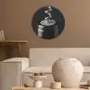 Kurkentrekker - Wijn - Zwart - Wit Akoestische PET Vilt - Rond klein -sfeer1