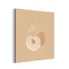 Perzik - Lijntekening - Pit - Beige aluminium wit klein -3d