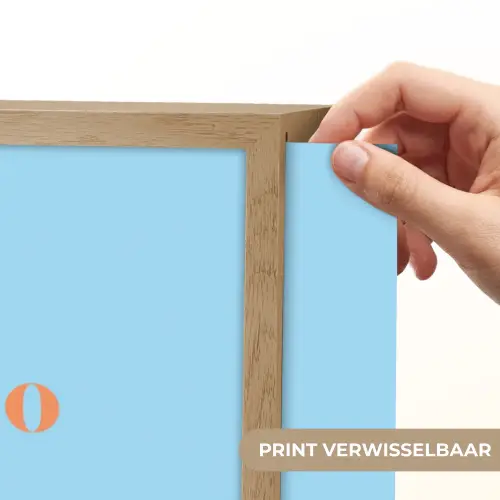 Blauw - Oranje - Just want to be happy & naked Light Box met batterij (Wandlamp) middel -USP_websiteprintNL