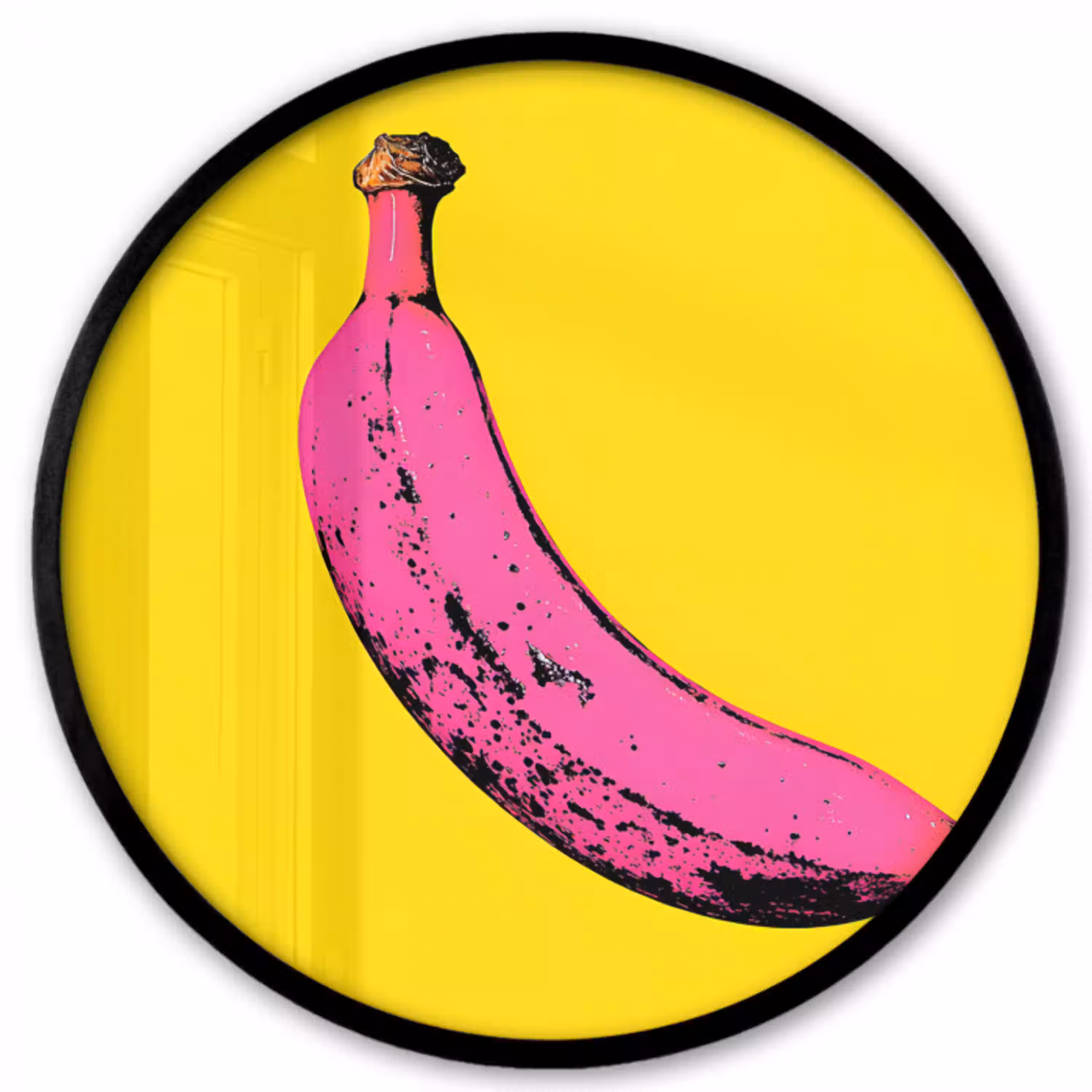 Banaan - Grafisch - Geel Fotolijst rond zonder passe partout klein -3d