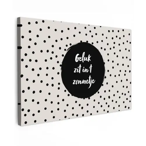 Geluk zit in 't zonnetje - Quotes - Tekst - Zomer Tuinposter op houten frame 2 cm dik klein -3d