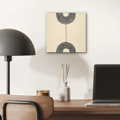 Geometrische bogen - Minimalistisch - Symmetrisch aluminium wit klein -sfeer5