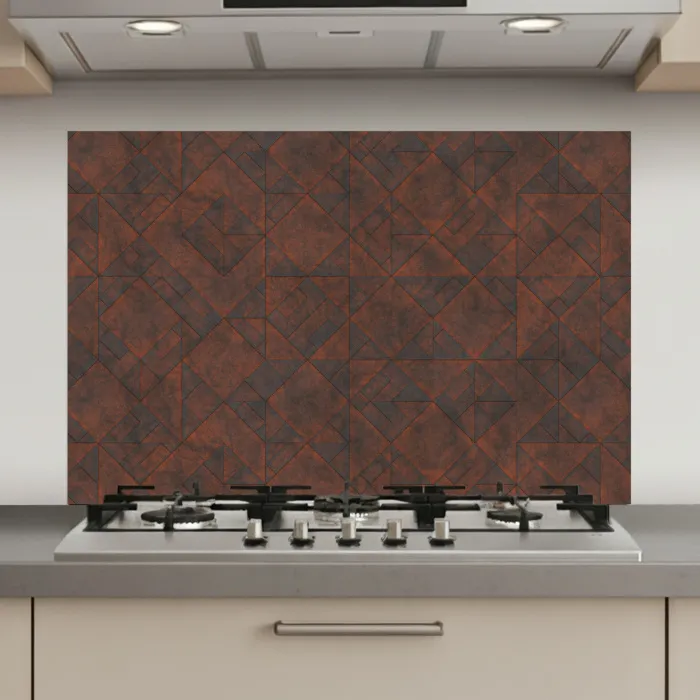 Patroon - Geometrisch - Bruin - Roest keuken achterwand spatscherm klein 900 -3d_website