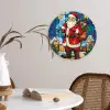Kerstman - Glas - Kleurrijk Wandcirkel kunststof plaat 5mm dik klein -sfeer4