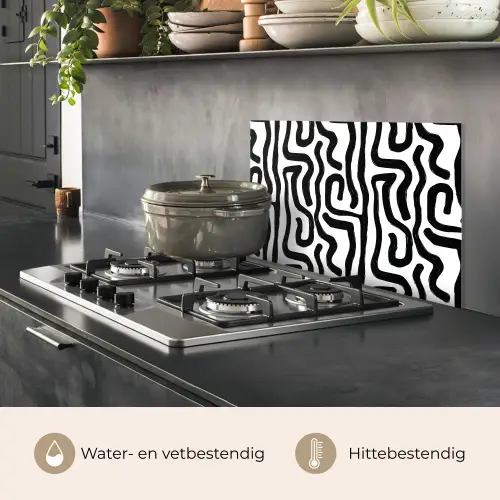 Modern - Lijnen - Zwart keuken achterwand spatscherm klein 900 -usp_NL