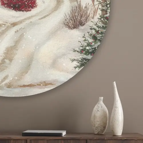 Kerstsfeer - Landelijk - Rood Akoestische PET Vilt - Rond klein -sfeer5_closeup