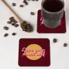 love your damn self - Cirkel - Glitter - Rood onderzetter kurk middel -sfeer2