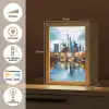 Bomen Frankfurt- Stad - Skyline - Brug Light Box met kabel (Tafellamp) klein -USP_NL