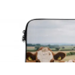 Koeien - Portret - Weide - Boerderij - Nieuwsgierig laptophoes neopreen klein -detail