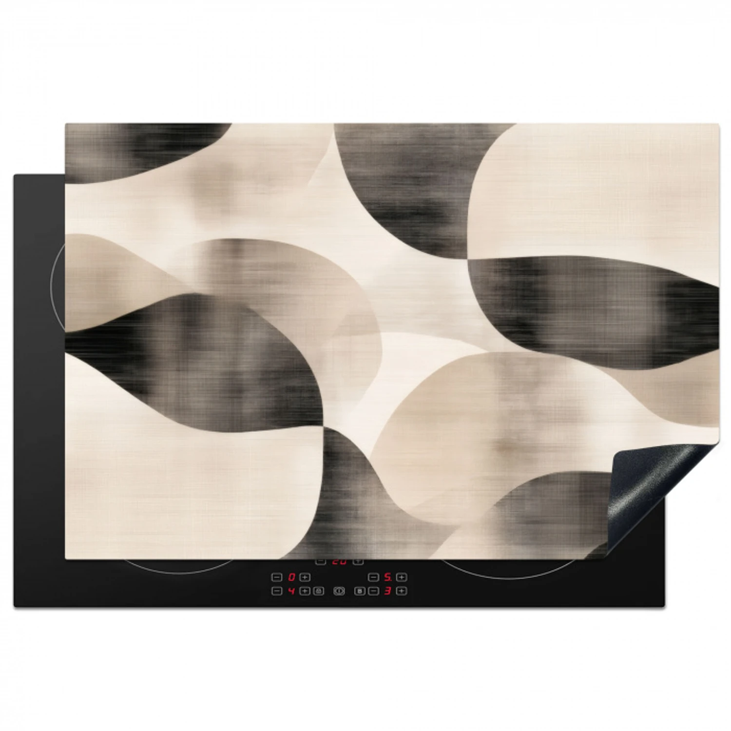 Grillige vormen - Subtiele overgangen - Dynamisch Inductie beschermer vinyl 3mm klein -3d