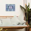 Vlinder - Bloemtakken - Lichtblauw tuinposter los doek klein -sfeer7