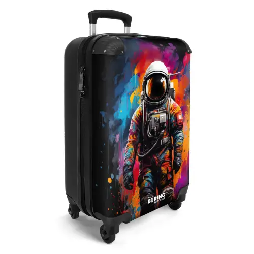 Astronaut omringd door graffiti NBS - Handbagage koffer - Kinderen Unisex middel -productfoto_3d