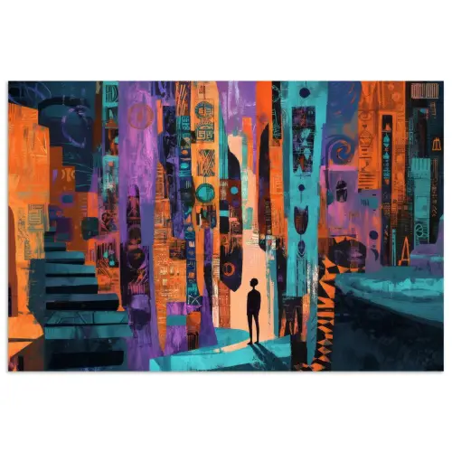 Abstract - Figuren - Kleurrijk poster papier klein -3d