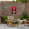 Hond - Hartjesbril - Loveyou - Rood Tuinposter op houten frame 2 cm dik klein -sfeer3