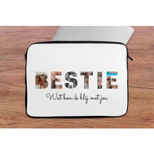 Bestie - Lettercollage laptophoes neopreen klein -tafel