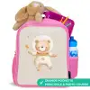 Beige ruimtebeer zweeft tussen sterren Kinderrugzak - Roze middel -inhoud_FR