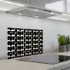 Modern - Patroon - Zwart keuken achterwand spatscherm klein 900 -3d_schuin