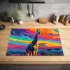 Giraffe - Savanna - Lucht - Gekleurd Inductie beschermer vinyl 3mm klein -sfeer5