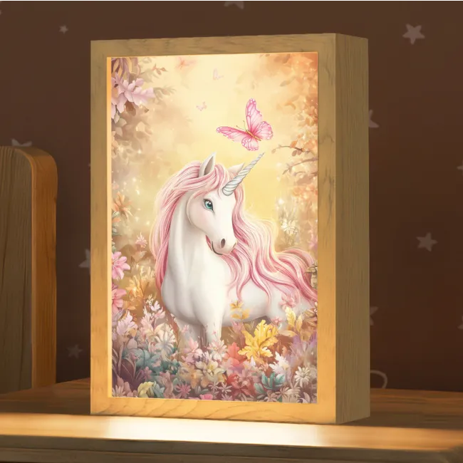 Kids’ Night Light - Unicorn - Flowers - Butterfly - Pink