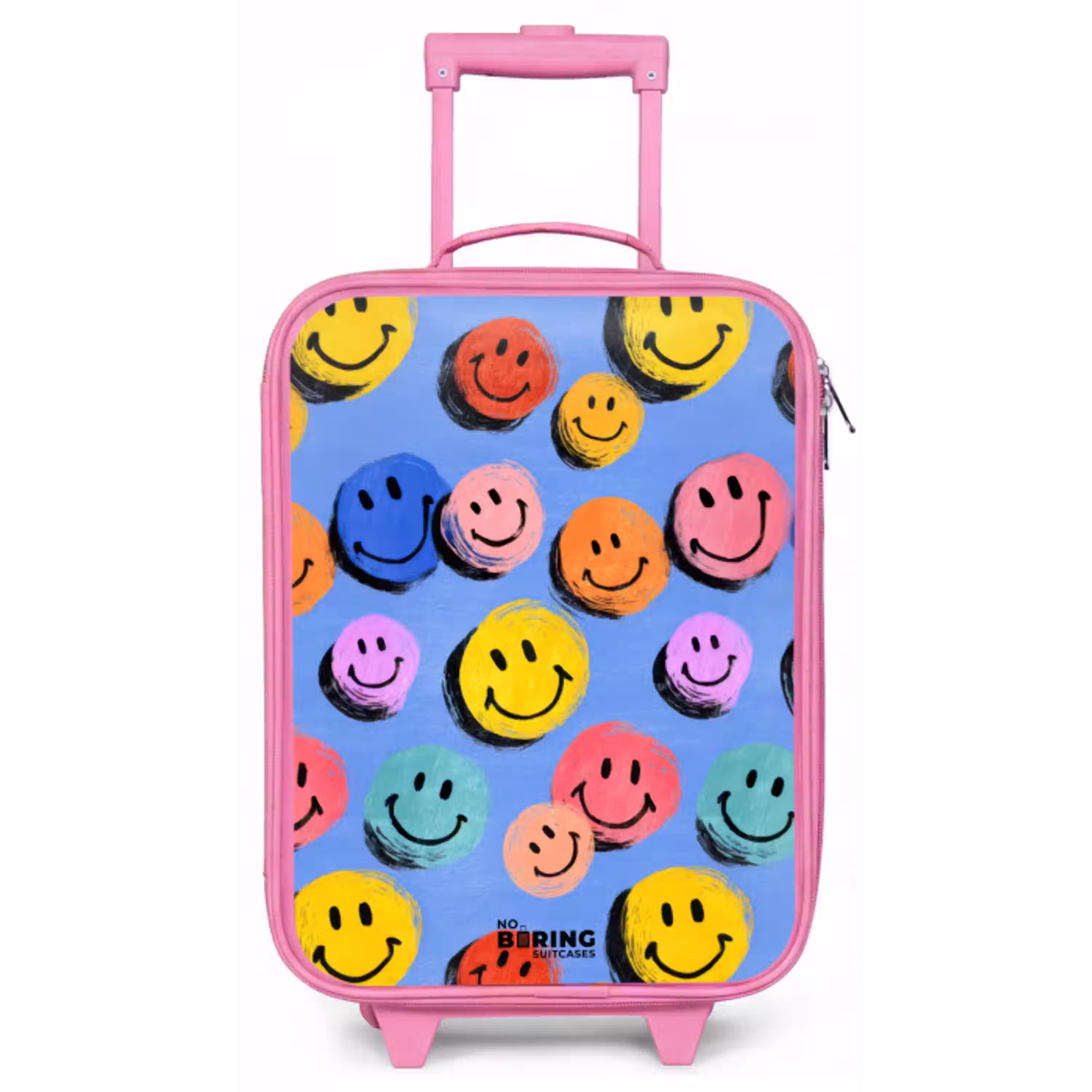 Een speels en kunstzinnig patroon van kleurrijke smileys Kinderkoffer - Roze klein -zz3dotto