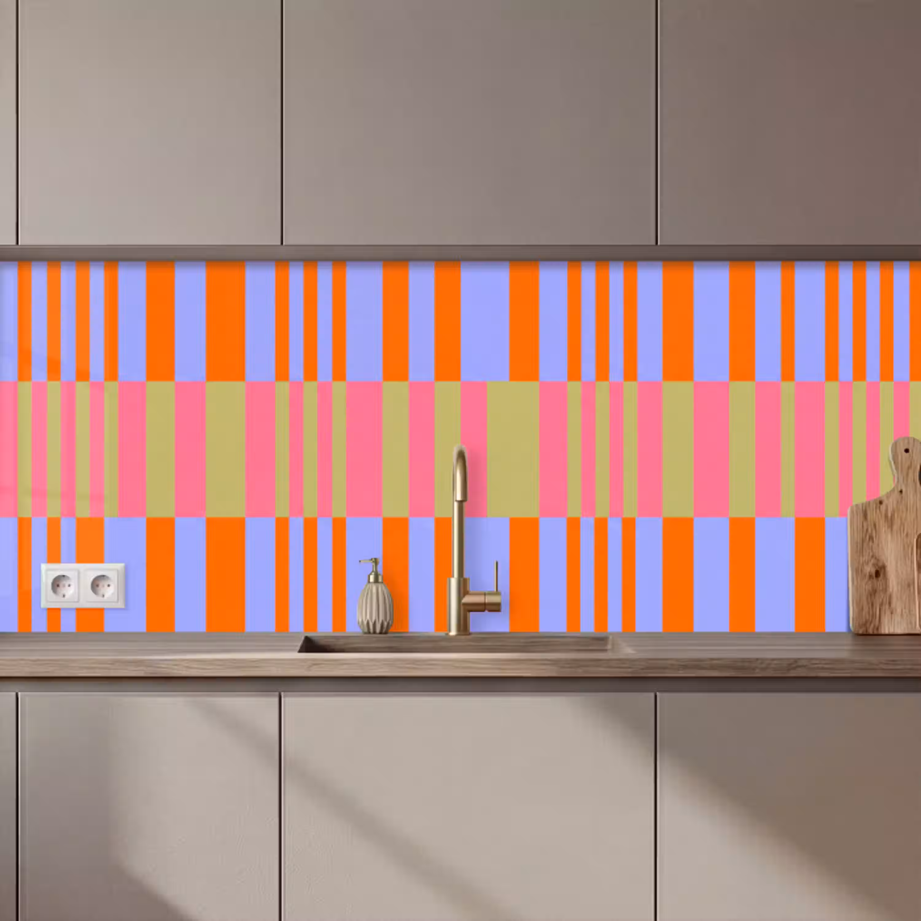 Abstract - Patroon - Geometrisch - Kleurrijk - Modern keuken achterwand 2 middel zz_3dshopping