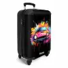 Roze auto met kleurrijke verf NBS - Handbagage koffer - Kinderen Unisex middel -productfoto_3d
