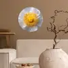 Wit - Bloem - Elegant Wandcirkel behangsticker klein -sfeer1