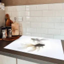 Goudvissen - Modern - Wit Inductie beschermer vinyl 3mm klein -sfeer3