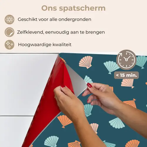Zee - Dieren - Donkerblauw - Schelpen keuken achterwand spatscherm klein 900 -spatscherm_NL