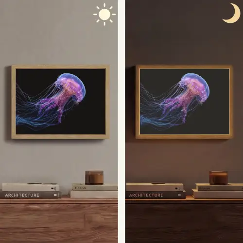 Kwal - Doorzichtig - Roze - Tentakels Light Box met batterij (Wandlamp) middel -sfeer3