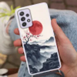 Kersenbloesem - Oosters - Rood Hoesje Samsung Galaxy A52 5G met koord klein -sfeer3