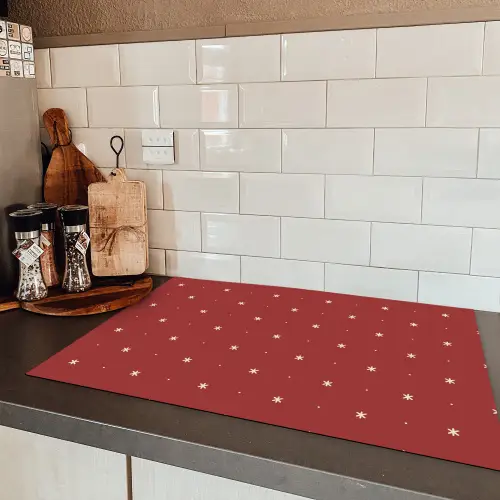 Patroon - Stippen - Sterren - Rood Inductie beschermer vinyl 3mm klein 276 -sfeer3