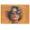 Vrouw - Bloemen - Aesthetic - Oranje Deurmat klein -zkaufland3d