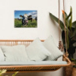 Koe - Tong - Weide tuinposter los doek klein -sfeer7