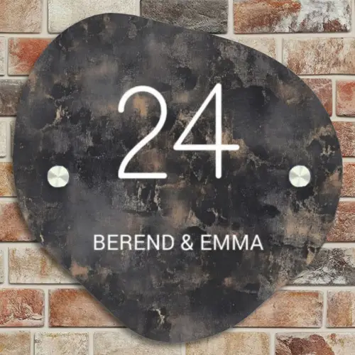 Verweerd metaal - Klassiek Naambord Organisch middel -sfeer10