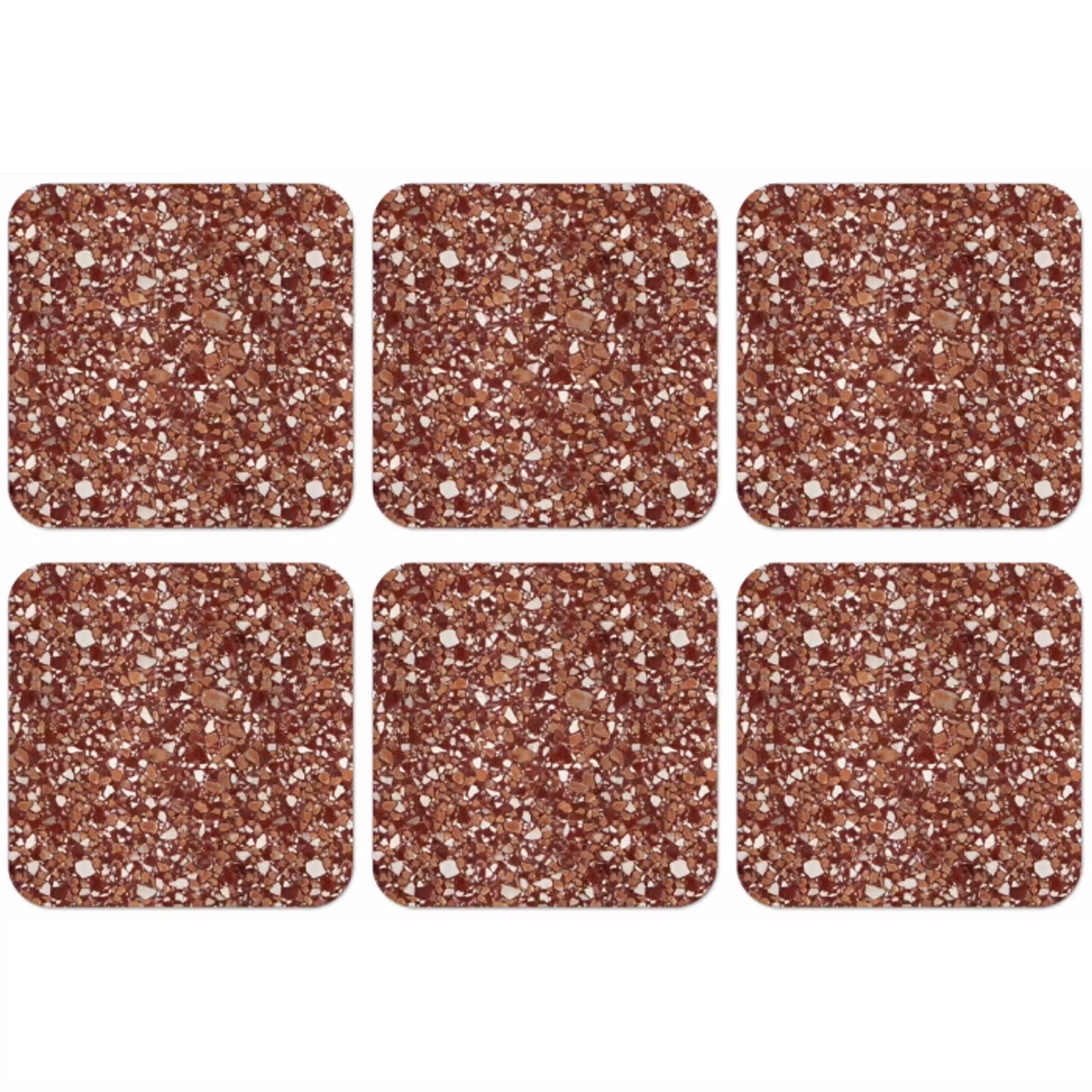 Terrazzo - Patroon - Steentextuur - Roodbruin onderzetter kurk middel 366 -zkaufland3dotto